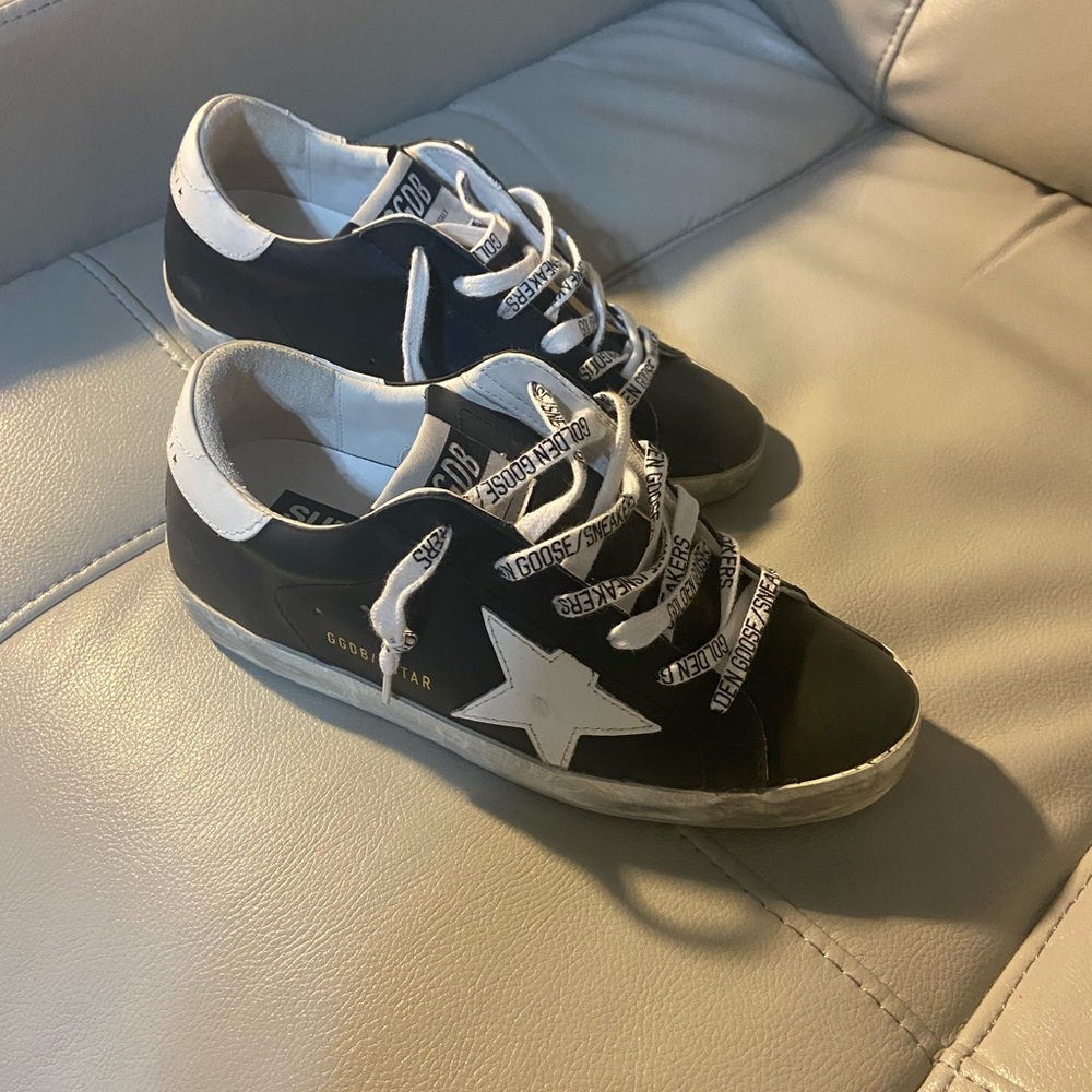 Real golden goose . Black leather . Size 36.
